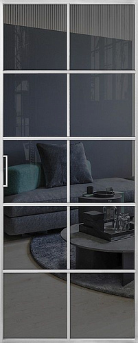 Перегородка Alum №9 хром, стекло прозрачное графит