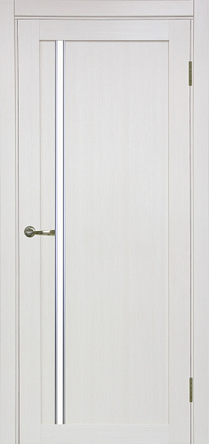 Дверь Эко 527.121 АПС ясень перламутровый молдинг SC, lacobel белый