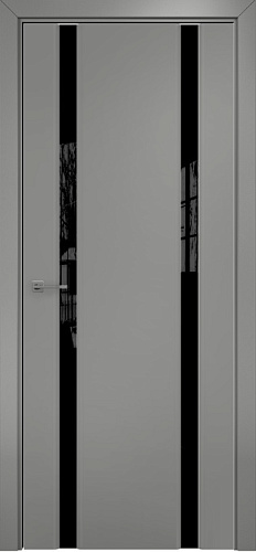 Дверь Оникс Престиж 2 эмаль RAL 7036, триплекс черный