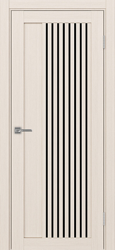 Дверь Эко 544.12 ясень перламутровый, lacobel черный