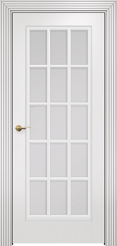 Дверь Оникс Турин фрезерованная эмаль белая, сатинато с решеткой №2