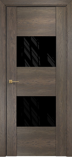 Дверь Оникс Парма дуб античный, глухая лакобель RAL 9005