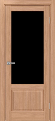 Дверь Эко 640.21 ОФ3 ясень темный, lacobel черный