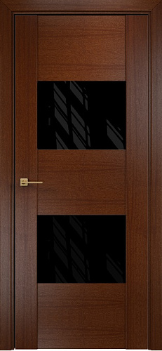 Дверь Оникс Парма красное дерево, глухая лакобель RAL 9005