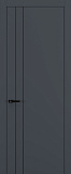 Дверь Z K15 полипропилен  графит премьер, молдинг черный, глухая