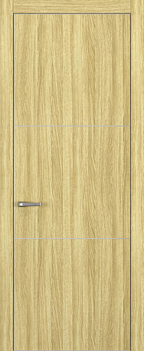 Дверь Z K11 toppan дуб натуральный, ALU кромка хром, молдинг серебро, глухая