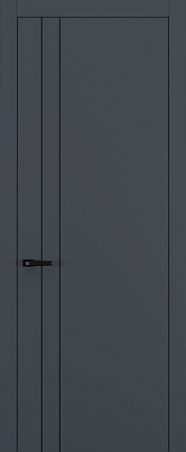 Дверь Z K15 полипропилен  графит премьер, молдинг черный, глухая