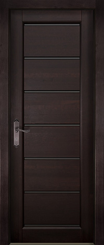 Дверь ОКА массив ольхи Премьер плюс (ПЧО) венге, стекло матовое белое