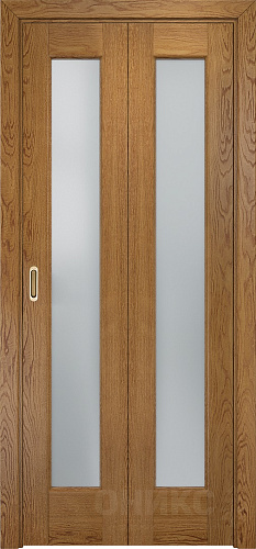 Дверь-книжка Оникс Лагуна дуб золотистый, сатинат белый