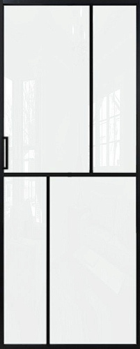 Перегородка Alum №6 черный, триплекс белый