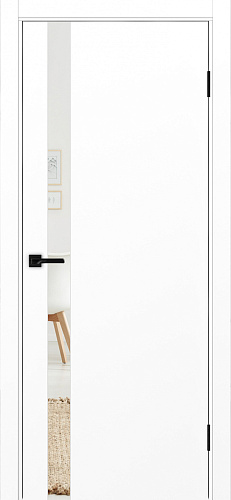 Дверь Эко 211 белый снежный, кромка ABS, зеркало