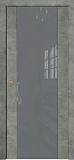 Дверь Оникс Парма 1 бетон светлый, глухая лакобель RAL 7040