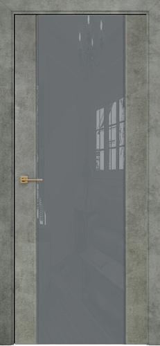 Дверь Оникс Парма 1 бетон светлый, глухая лакобель RAL 7040