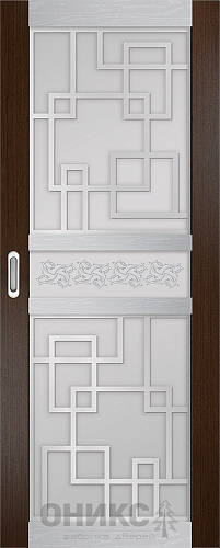 Перегородка Оникс №1 венге/серебро/Р-№8, сатинат белый