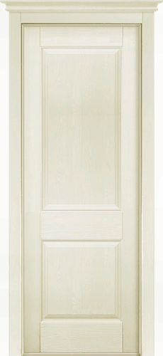 Дверь ОКА браш массив сосны Элегия эмаль слоновая кость, глухая