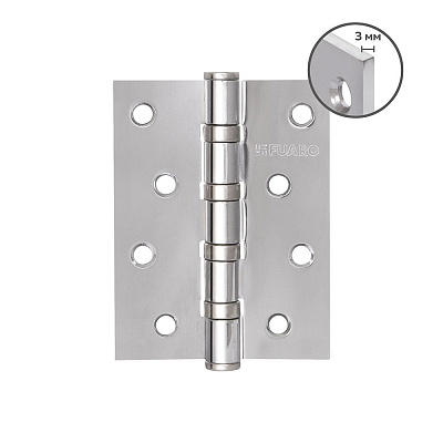 Петля универсальная Fuaro 4BB 100x75x3 хром