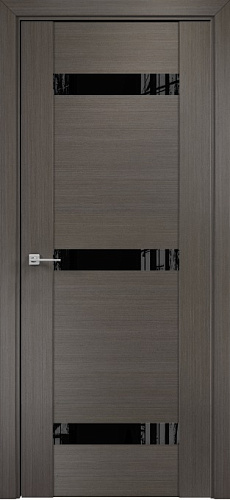 Дверь Оникс Парма 3 серый дуб, глухая лакобель RAL 9005