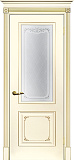 Дверь Текона эмаль Smalta 14 слоновая кость RAL 1013 патина золото, остекленная