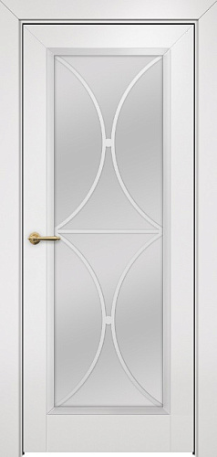 Дверь Оникс Шанель 1 фрезерованная эмаль белая, сатинато с решеткой