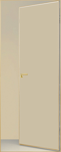 Дверь скрытая ИУ-42 AL gold с 4-х сторон, эмаль сливки, revers 2,01 м
