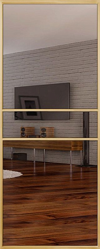 Перегородка Alum №2 золото, триплекс зеркало бронза