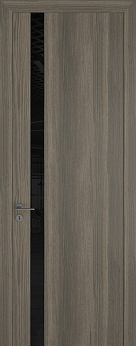 Дверь Z K2 toppan дуб темный, лакобель black classic, глухая