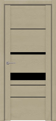 Дверь ДР экошпон UniLine Soft touch 30023 софт кремовый, стекло черное