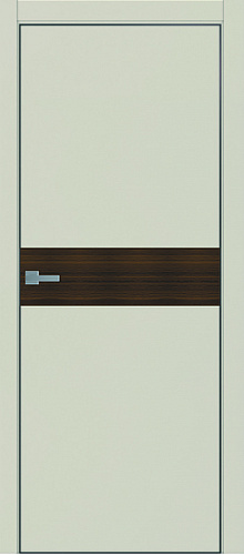 Дверь ДР Tamburat 4106 магнолия AL кромка черная, орех натуральный, глухая