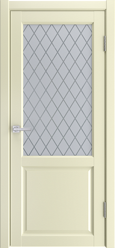Дверь Сильвер эмалит жемчуг, сатинат гравировка Ромбы
