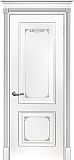 Дверь Текона эмаль Smalta 14 белый RAL 9003 патина серебро, глухая