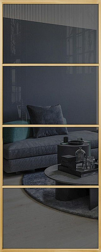 Перегородка Alum №4 золото, стекло прозрачное графит