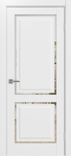 Дверь Эко 602С.2121 ОФ4 белый снежный, зеркало