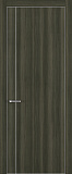 Дверь Z K14 toppan дуб темный, ALU кромка хром, молдинг серебро, глухая