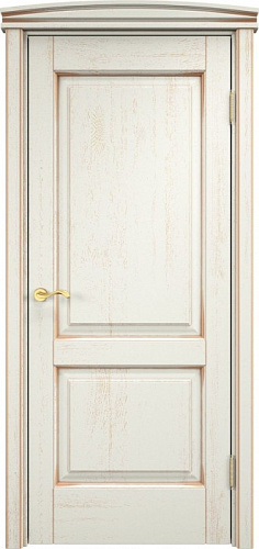 Дверь ПМЦ массив дуба Д13 эмаль F120 с золотой патиной, глухая