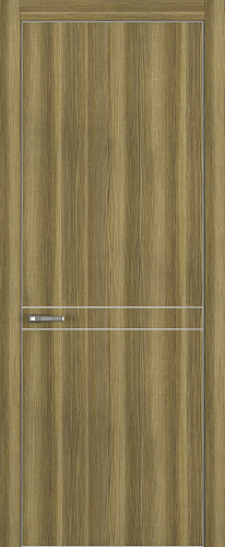 Дверь Z K13 toppan дуб серый, ALU кромка хром, молдинг серебро, глухая