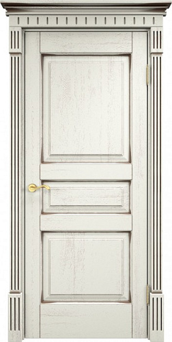 Дверь ПМЦ массив дуба Д5 эмаль F120 с черной патиной, глухая