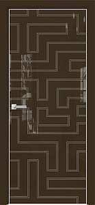 Недавно просмотренные - Дверь Оникс Арт, лакобель коричневый RAL 8028, контурный витраж №12