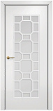 Дверь Оникс Турин фрезерованная эмаль белая, сатинато с решеткой №3