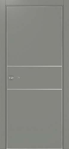 Дверь Эко 203 серый молдинг SC, кромка AL хром SC с 4-х сторон, глухая