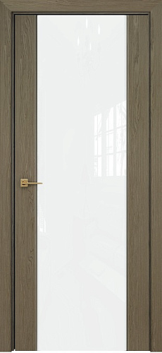 Дверь Оникс Парма 1 дуб кофейный, глухая лакобель RAL 0333
