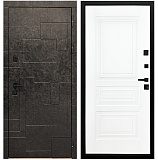 Входная дверь Матадор MX-1 Мамба терра антрацит /панель Миранда, белая матовая