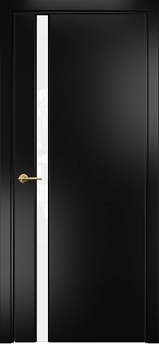 Дверь Оникс Престиж 1 эмаль черная по МДФ, триплекс белый