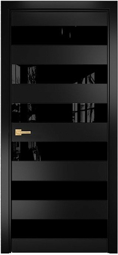 Дверь Оникс Нео эмаль черная, лакобель черный