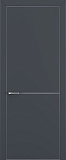 Дверь Z K10 полипропилен  графит премьер, ALU кромка хром, молдинг серебро, глухая