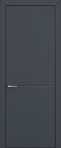 Дверь Z K10 полипропилен  графит премьер, ALU кромка хром, молдинг серебро, глухая