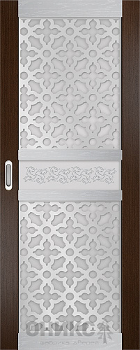 Перегородка Оникс №1 венге/серебро/Р-№3, сатинат белый