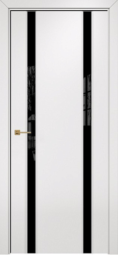 Дверь Оникс Престиж 2 CPL белый, глухая, триплекс черный