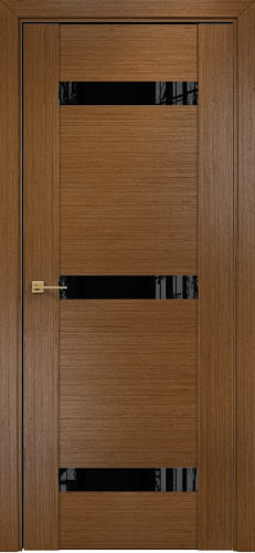 Дверь Оникс Парма 3 орех, глухая лакобель RAL 9005