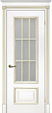 Дверь Текона эмаль Smalta 08 белый RAL 9003 патина золото, остекленная