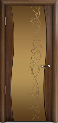 Дверь Milyana Омега американский орех, триплекс бронза Фантазия